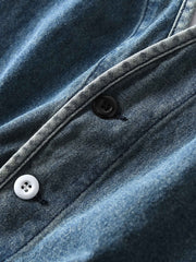 配色ボタン ノーカラー デニムジャケット