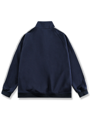 刺繍入り ハーフボタン スウェット