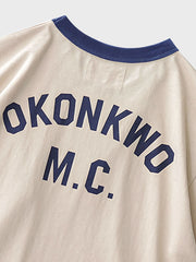 バイクプリント 丸襟 Tシャツ