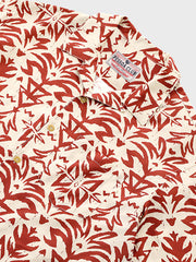 赤い フラワー柄 アロハシャツ