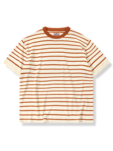 オレンジと白ストライプ 半袖Tシャツ