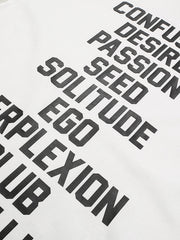 スローガンプリント 白色 半袖Tシャツ