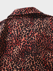 ヒョウ柄 キューバカラー アロハシャツ