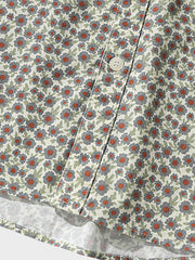 花柄 コットン キューバシャツ