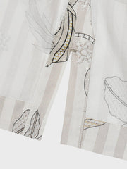 トラ柄と植物 キューバカラー半袖シャツ