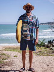 ブルーサーフィンプリント アロハシャツ