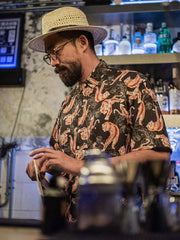 トラ柄 半袖アロハシャツ