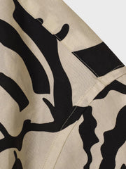 トラ柄 キューバカラーの半袖シャツ