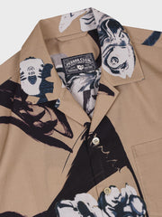 墨絵魚柄 アロハシャツ