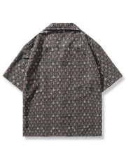 「本草図譜」植物柄 キューバカラー半袖シャツ