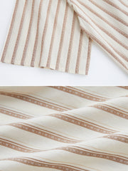 ジャガード ストライプ 半袖シャツ