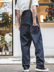 海軍 デニム デッキオーバーオール