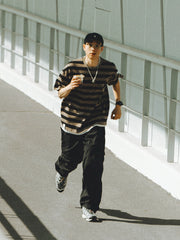 三色 ストライプ 半袖Tシャツ