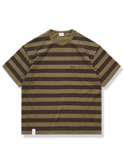 三色 ストライプ 半袖Tシャツ