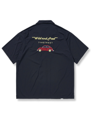 小さな車 刺繍入り 半袖シャツ