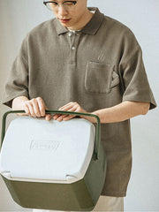 刺繍入り ワッフル ポロシャツ