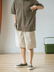 刺繍入り ワッフル ポロシャツ