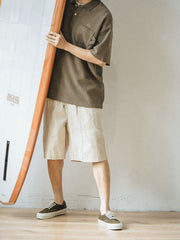 刺繍入り ワッフル ポロシャツ