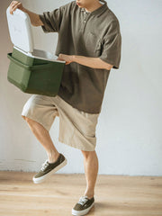 刺繍入り ワッフル ポロシャツ