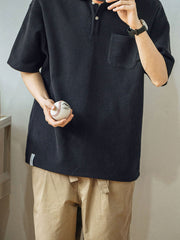 刺繍入り ワッフル ポロシャツ