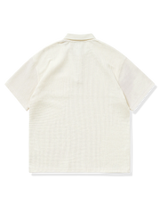 刺繍入り ワッフル ポロシャツ