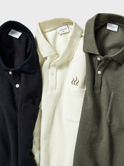 刺繍入り ワッフル ポロシャツ