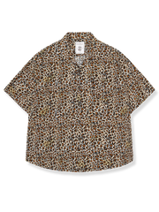 2色 ヒョウ柄 アロハキューバ シャツ