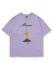 「Grow」プリント 半袖Tシャツ