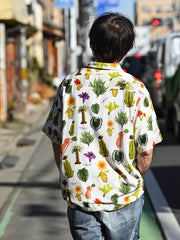 手描き トロピカルプランツ アロハシャツ