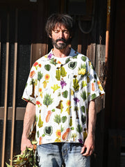手描き トロピカルプランツ アロハシャツ