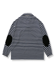 エルボーパッチ ストライプ柄 長袖Tシャツ