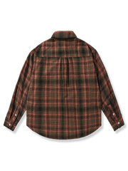 コントラスト チェック柄 長袖シャツ