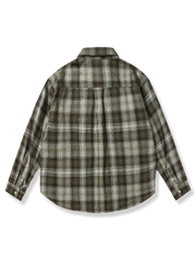 コントラスト チェック柄 長袖シャツ