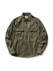 4色 コットン ワークシャツ