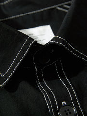 配色 ステッチ 長袖シャツ