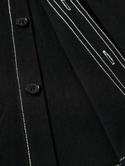 配色 ステッチ 長袖シャツ