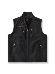 6色 刺繍入り スタンドカラー ベスト