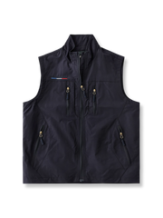 6色 刺繍入り スタンドカラー ベスト