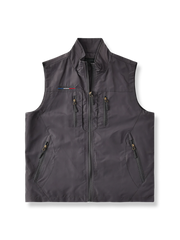 6色 刺繍入り スタンドカラー ベスト