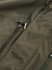 モノトーン・ジップ ポケット フードジャケット