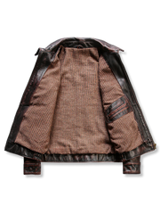 風合い 古着風 レザーライダージャケット