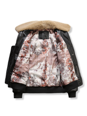 ファーカラー ペブルド レザージャケット