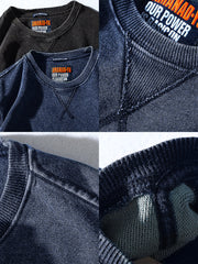 丸首 ウォッシュ加工 スウェット