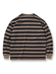 三色 ストライプ 長袖Tシャツ