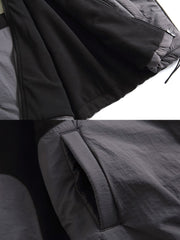 裏ボアフリース カラーブロックジャケット