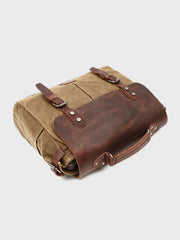 レザー&キャンバス メッセンジャーバッグ