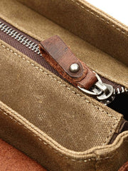 レザー&キャンバス メッセンジャーバッグ