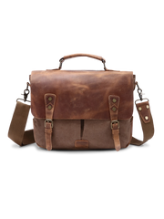 レザー&キャンバス メッセンジャーバッグ