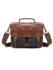 レザー&キャンバス メッセンジャーバッグ