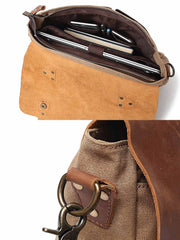 レザー&キャンバス メッセンジャーバッグ